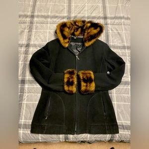 Fleet Street Faux Fur-Detail Wool Coat